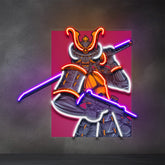 Oni Samurai Mascot LED Neon Sign Light Pop Art