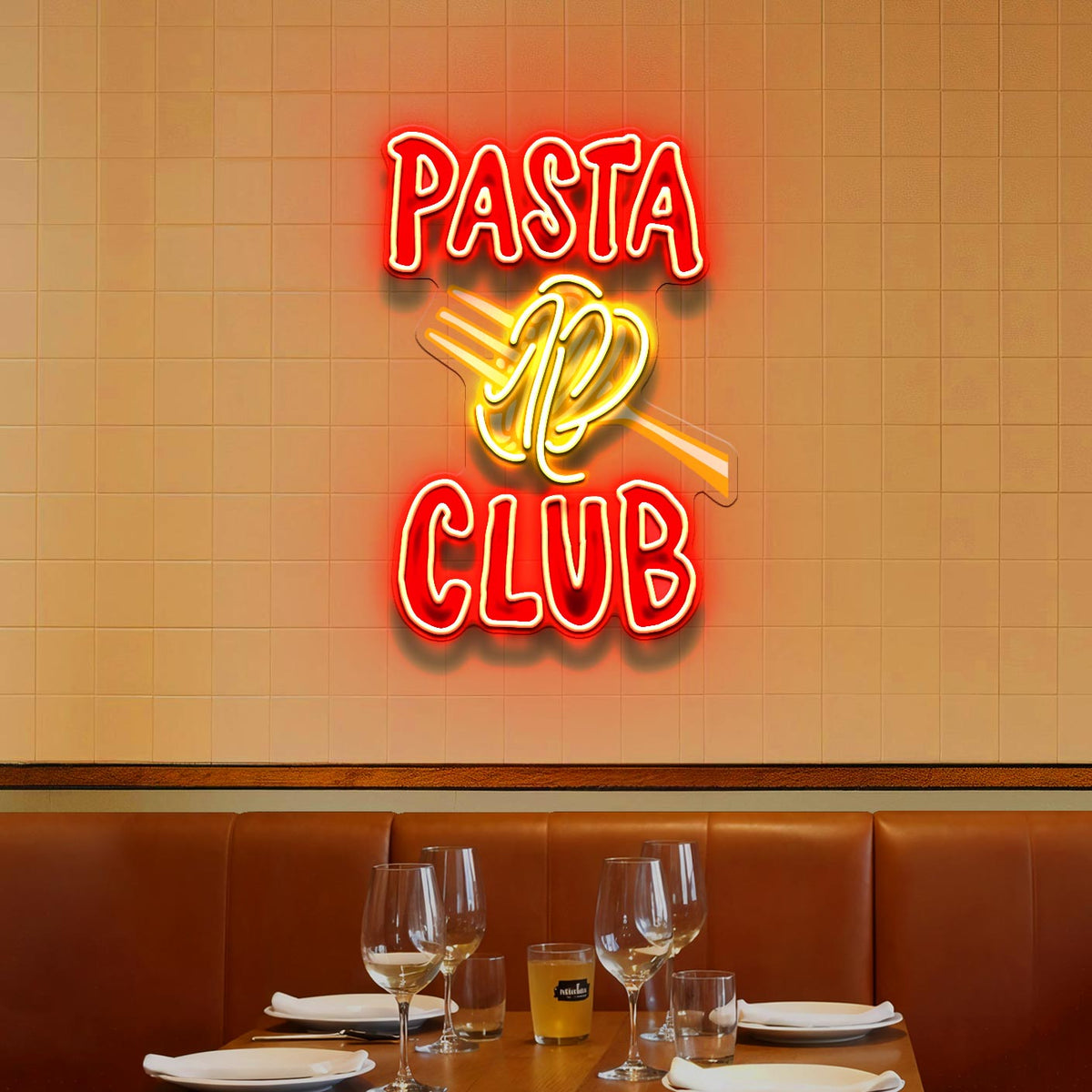 Pasta Club LED Neon Sign Light Pop Art