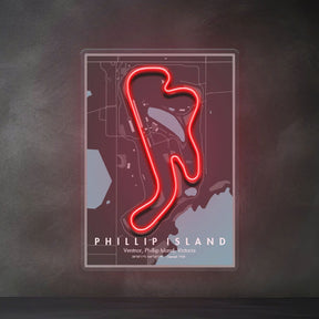 Phillip Island F1 Circuit LED Neon Sign Light Pop Art