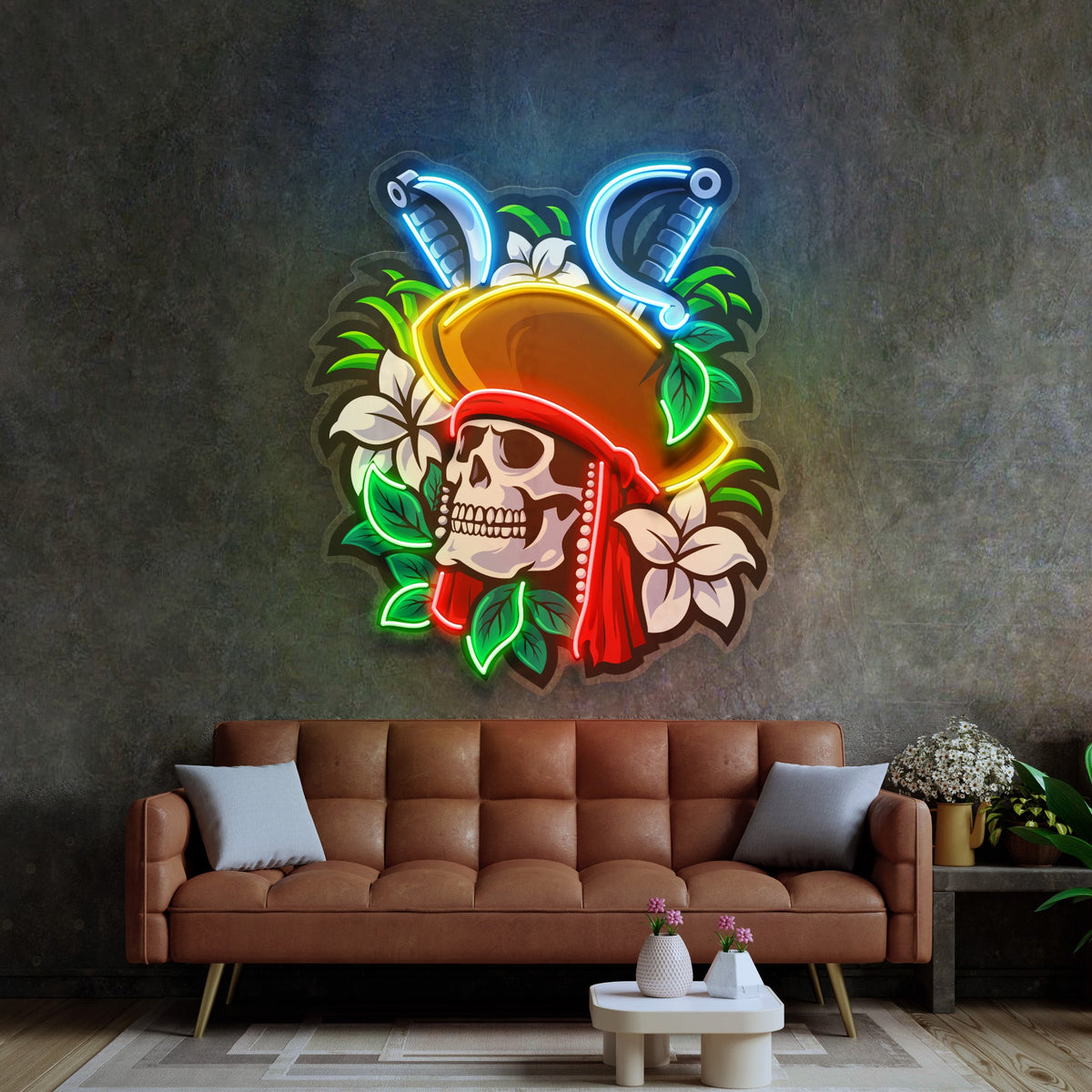 Pirate Skeleton LED Neon Sign Light Pop Art