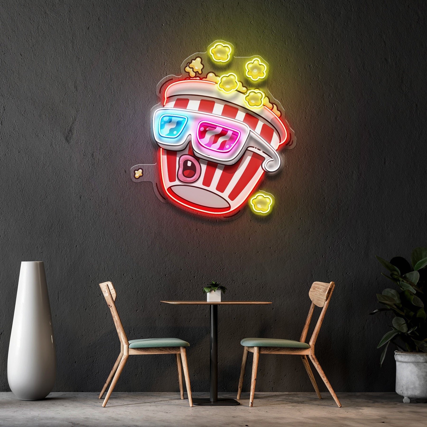 Popcorn Panic LED Neon Sign Light Pop Art