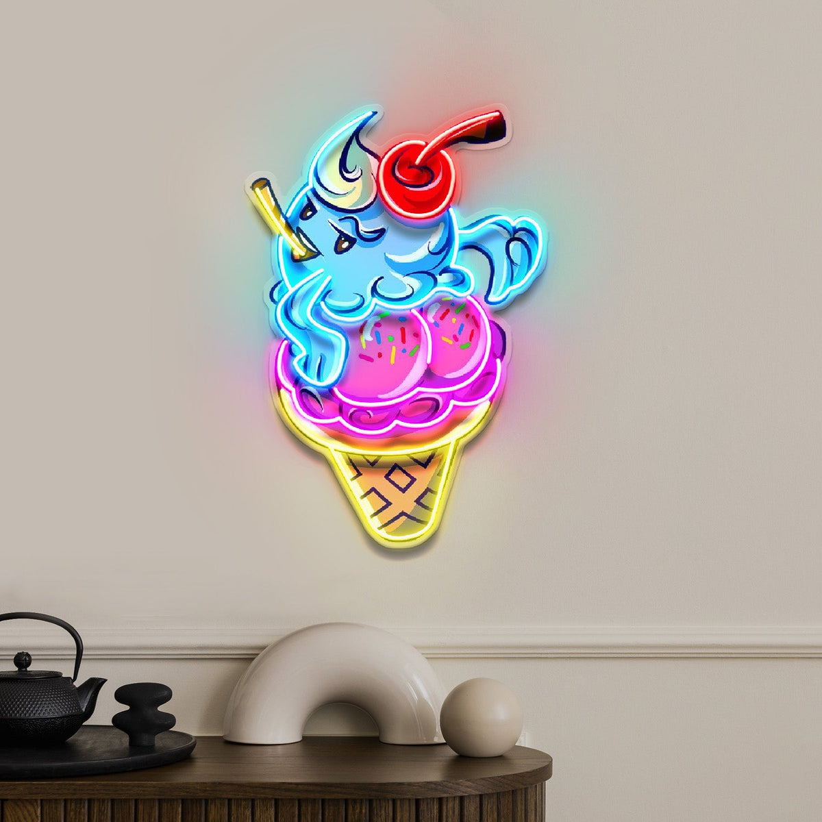 Sassy Ice Cream Cone LED Neon Sign Light Pop Art