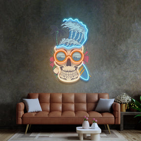 Skull Beach  LED Neon Sign Light Pop Art