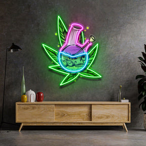 Skull Head  In The Weed Bong LED Neon Sign Light Pop Art