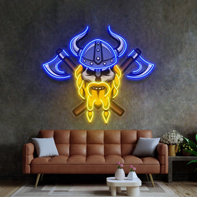 Skull Viking Warrior LED Neon Sign Light Pop Art