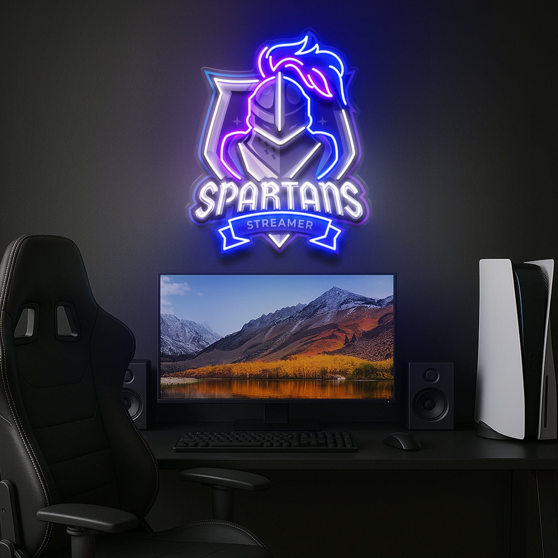 Streamers Led Signs Spartans Gaming Streamer LED Neon Sign Light Pop Art
