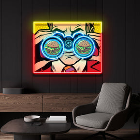 Spy for the Burger LED Neon Sign Light Pop Art