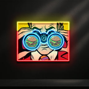 Spy for the Burger LED Neon Sign Light Pop Art