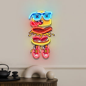 Stacked Burger Vibes LED Neon Sign Light Pop Art