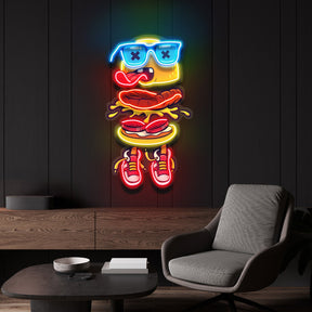 Stacked Burger Vibes LED Neon Sign Light Pop Art