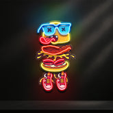 Stacked Burger Vibes LED Neon Sign Light Pop Art