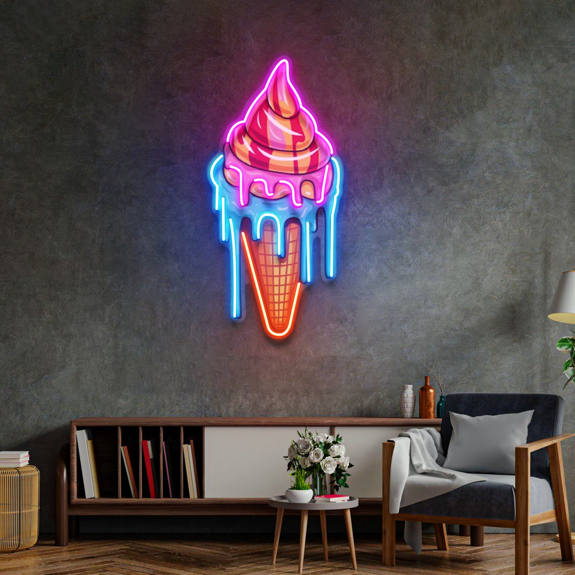 Sweet Ice Cream LED Neon Sign Light Pop Art