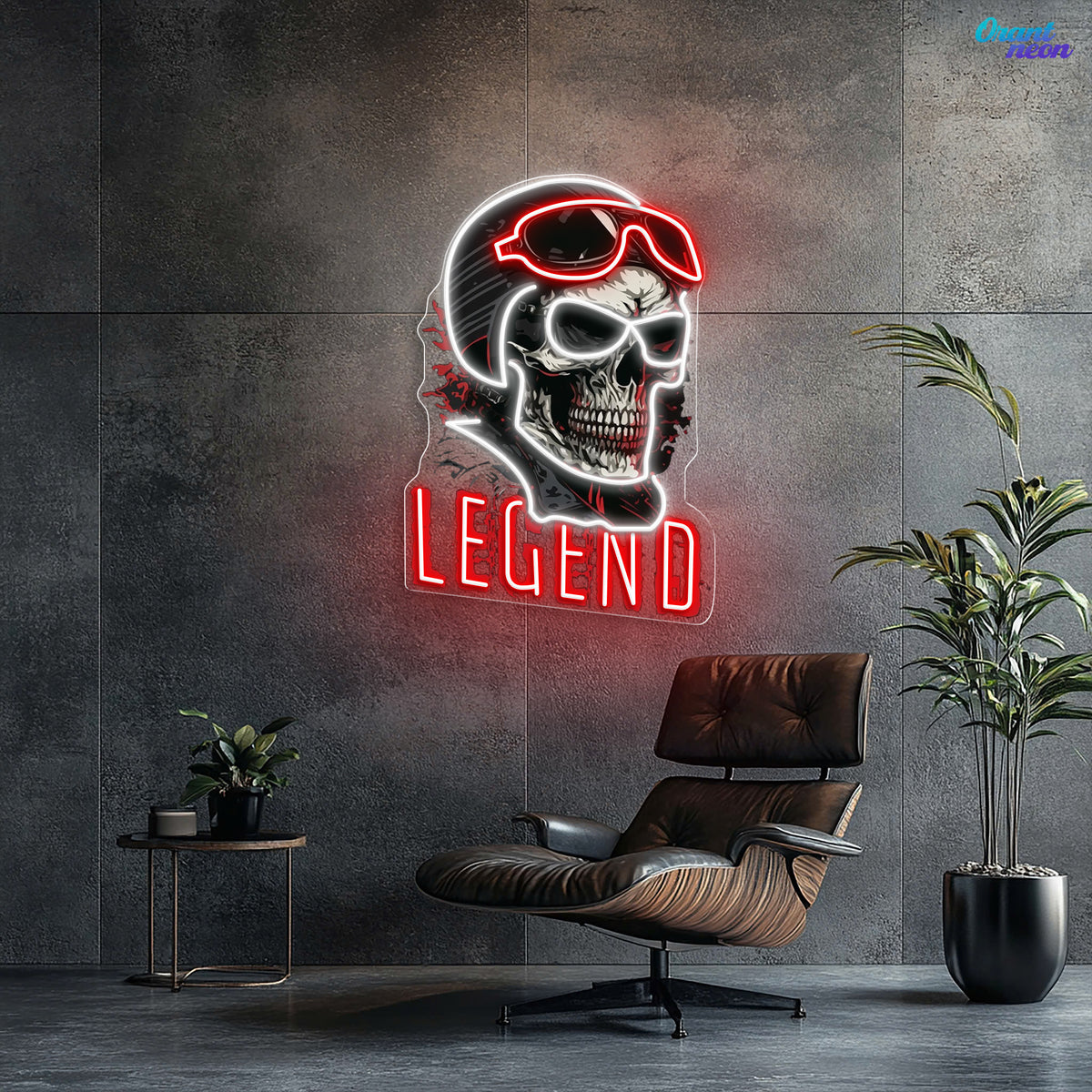 Rogue Rider: Neon Skull & Helm Neon Sign Light Artwork