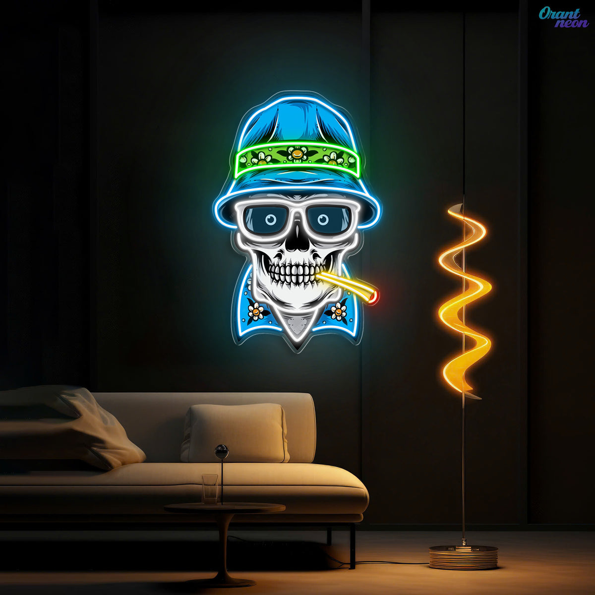 Hats, Bones & Smoke Rings Neon Sign Light Artwork