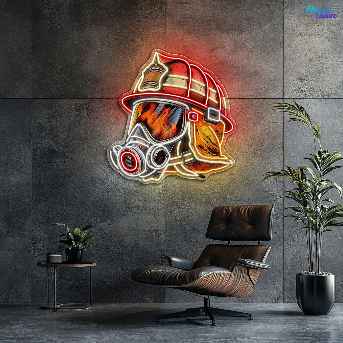 Awesome Firefighter's Helmet gift for The True Hero Neon Sign Light Artwork