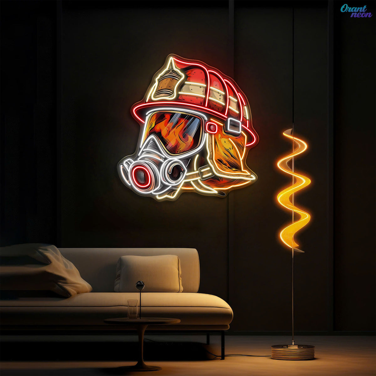 Awesome Firefighter's Helmet gift for The True Hero Neon Sign Light Artwork