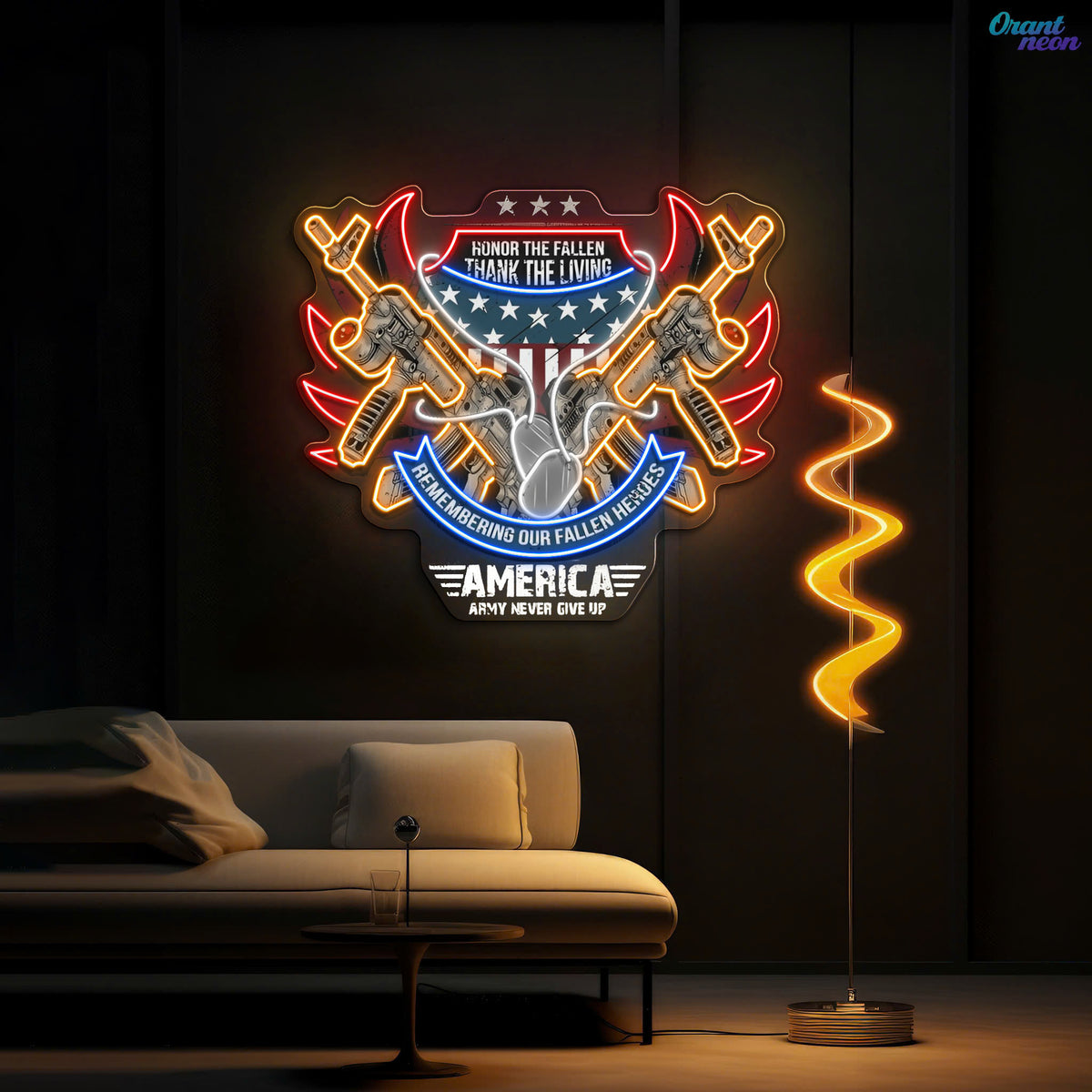 Remembering The Fallen - Cool ArmaLite Rifle AR Guns Neon Sign Light Artwork