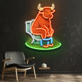 The Thinker Cow Edition LED Neon Sign Light Pop Art