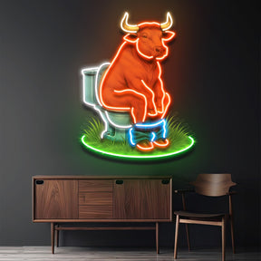 The Thinker Cow Edition LED Neon Sign Light Pop Art