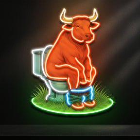 The Thinker Cow Edition LED Neon Sign Light Pop Art