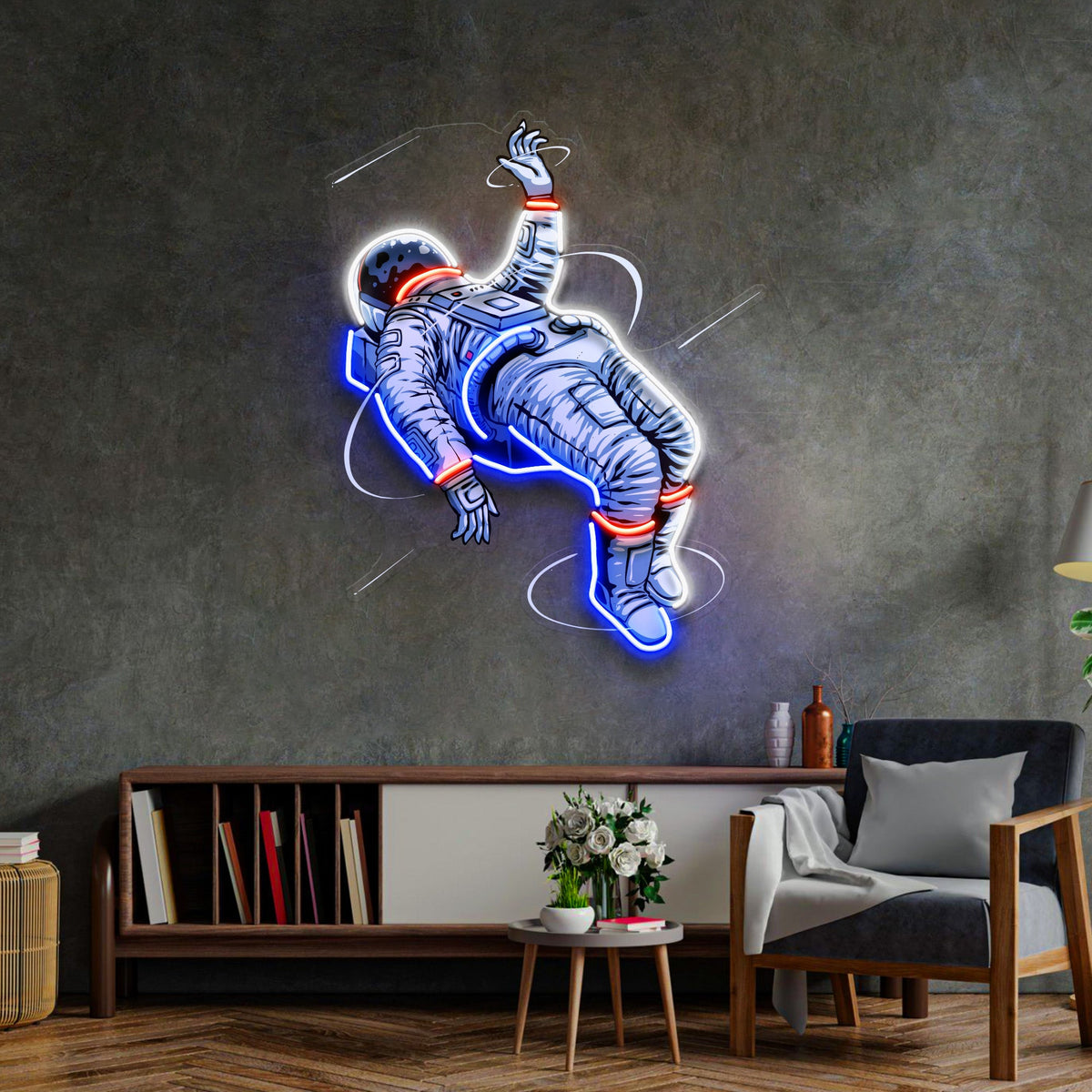 The Falling Astronaut LED Neon Sign Light Pop Art