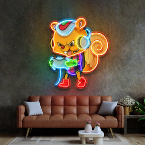 The Gamers Squirrel Esport LED Neon Sign Light Pop Art