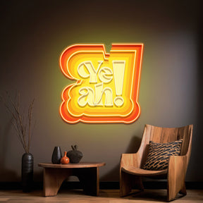 Vibrant Dynamic Colors YEAH LED Neon Sign Light Pop Art