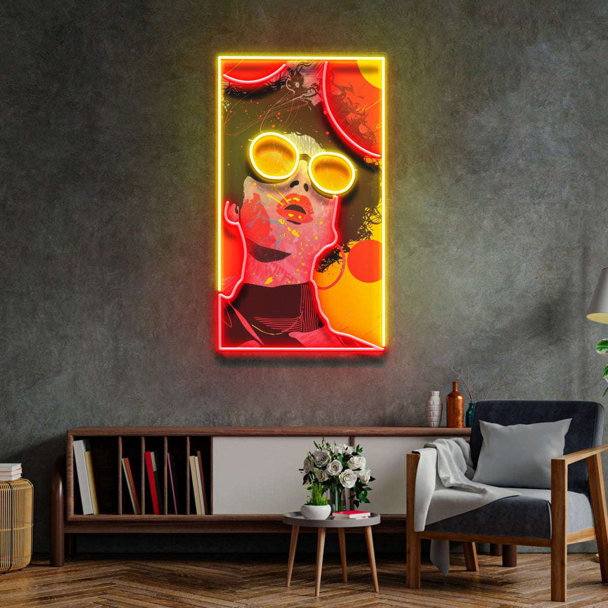 Vibrant Retro Pop Art Woman Portrait LED Neon Sign Light Pop Art