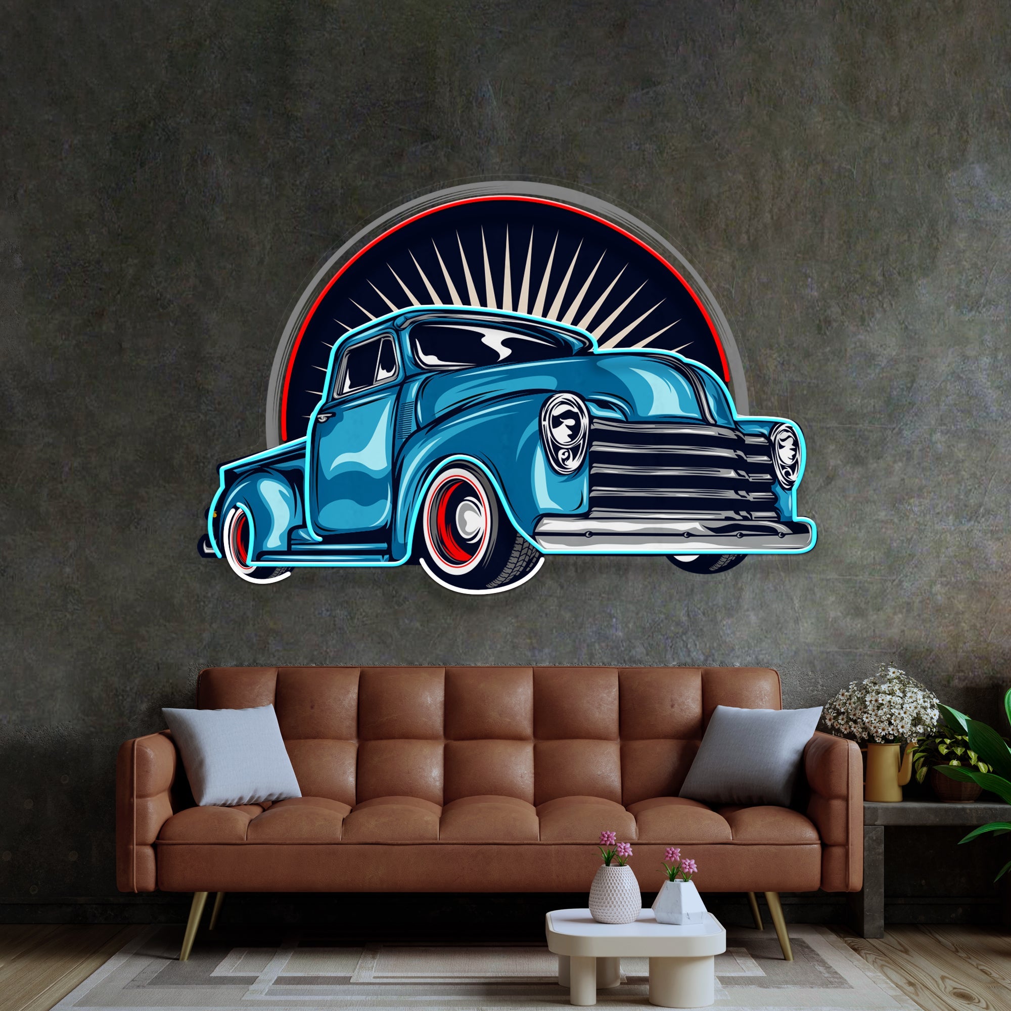 Vintage Pickup Truck LED Neon Sign Light Pop Art