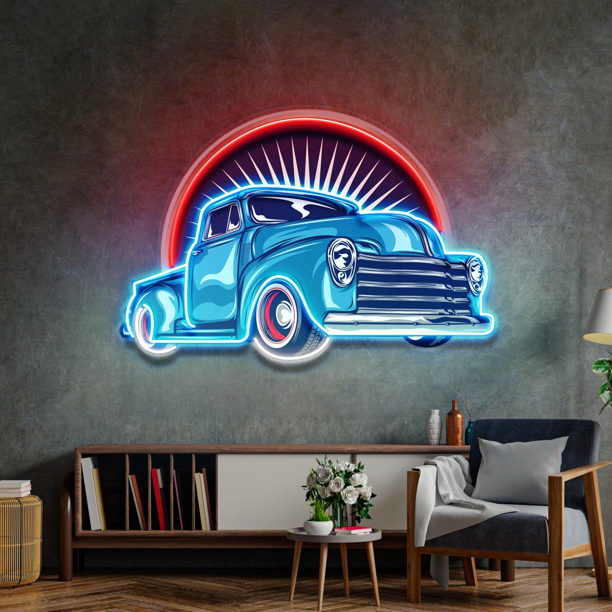 Vintage Pickup Truck LED Neon Sign Light Pop Art