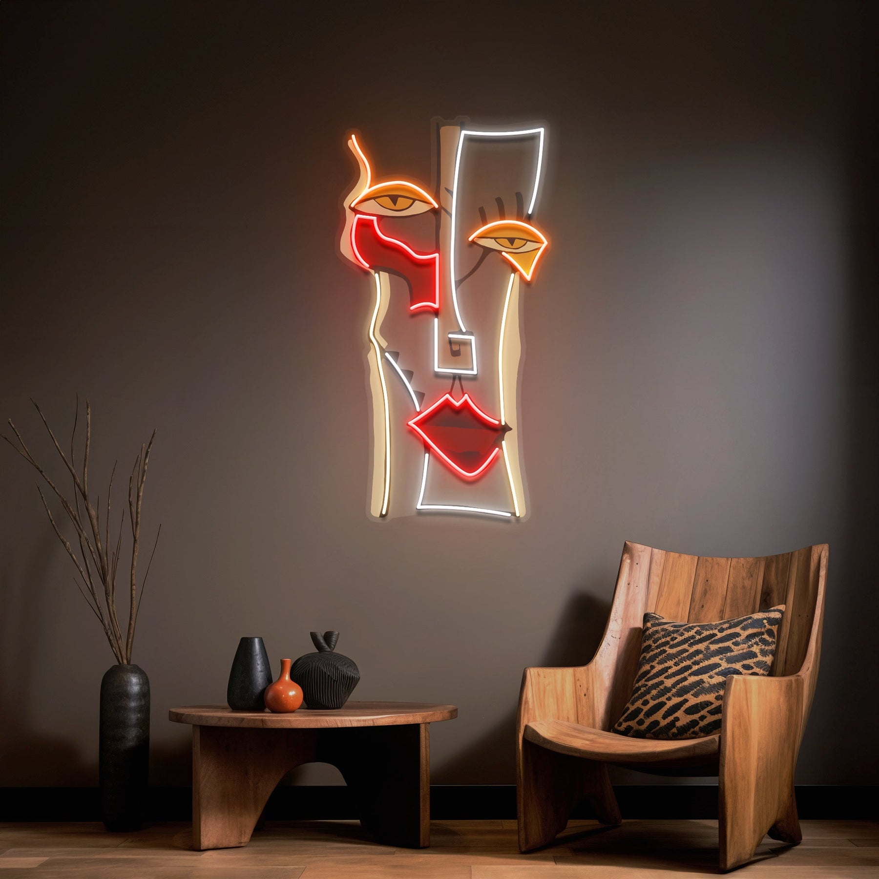 Woman Face Abstract Art LED Neon Sign Light