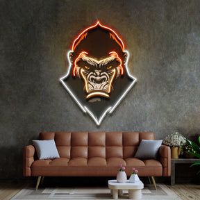 An Angry Gorilla Face LED Neon Sign Light Pop Art