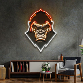 An Angry Gorilla Face LED Neon Sign Light Pop Art