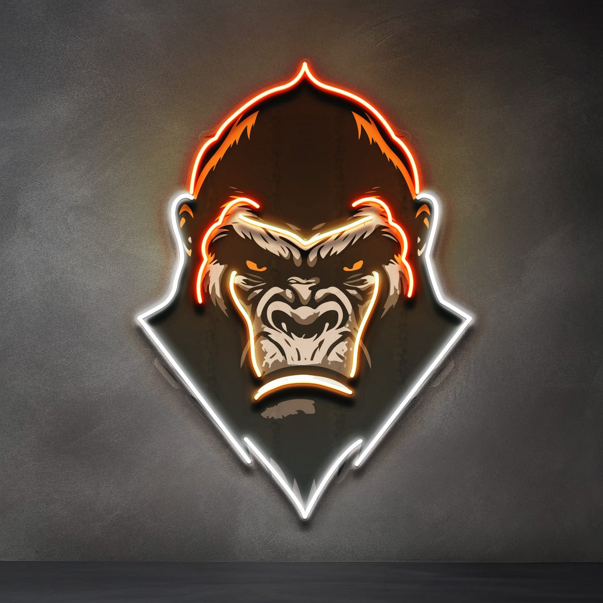 An Angry Gorilla Face LED Neon Sign Light Pop Art