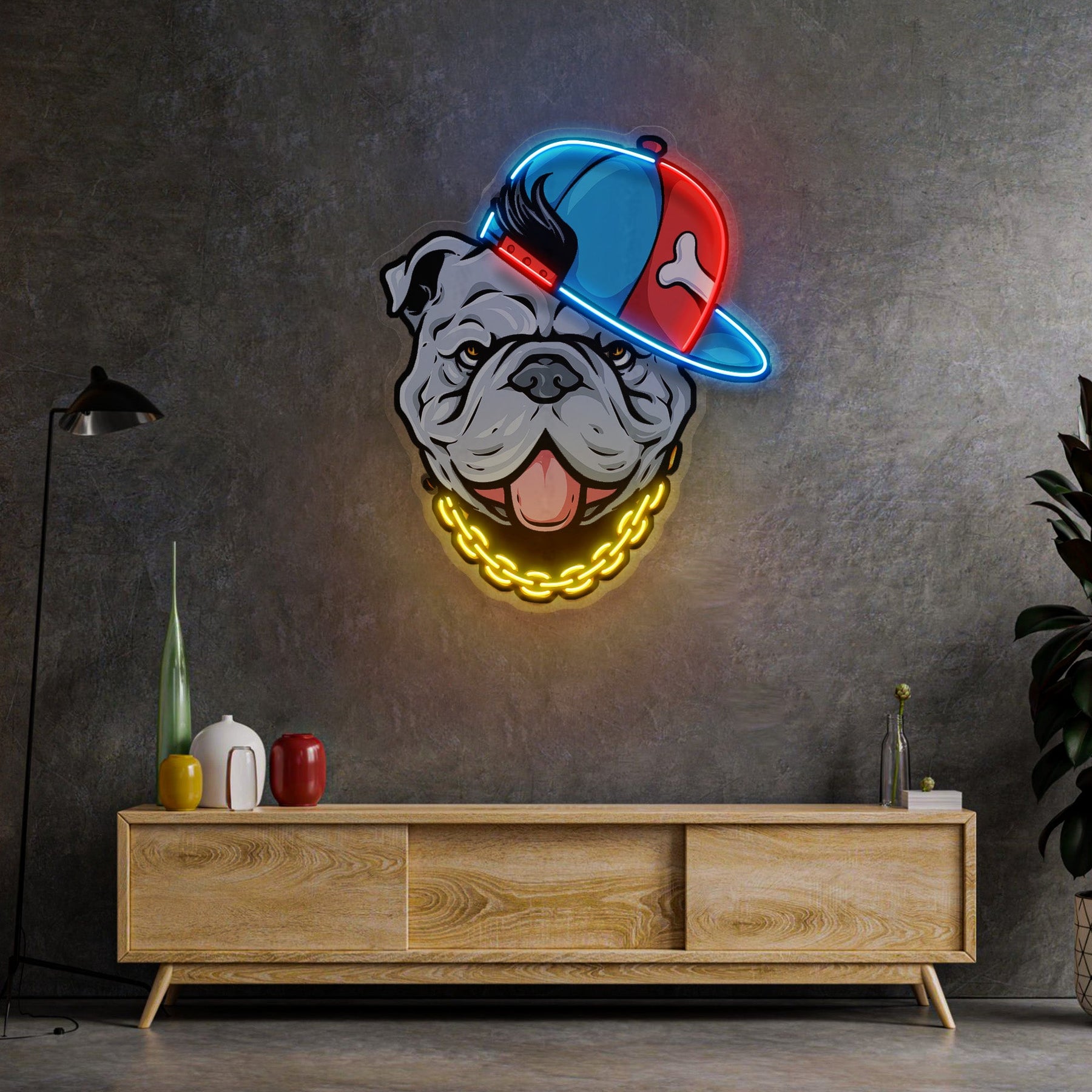 Bull Dog LED Neon Sign Light Pop Art