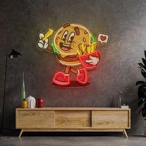 Burger Cute Trendy Retro LED Neon Sign Light Pop Art