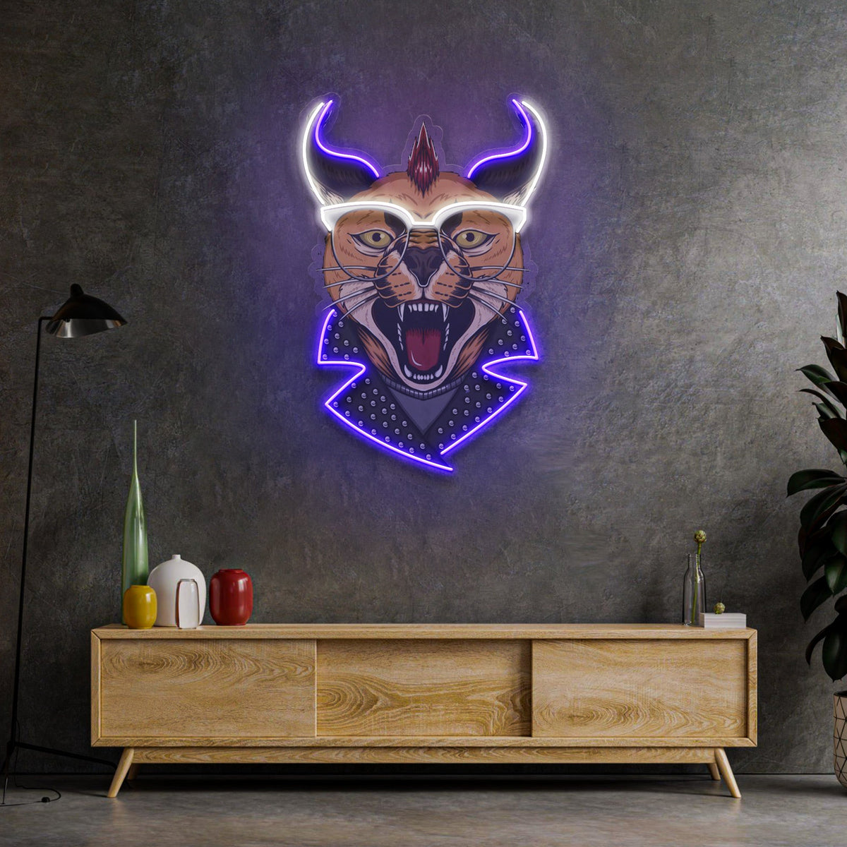 Caracal Cat LED Neon Sign Light Pop Art