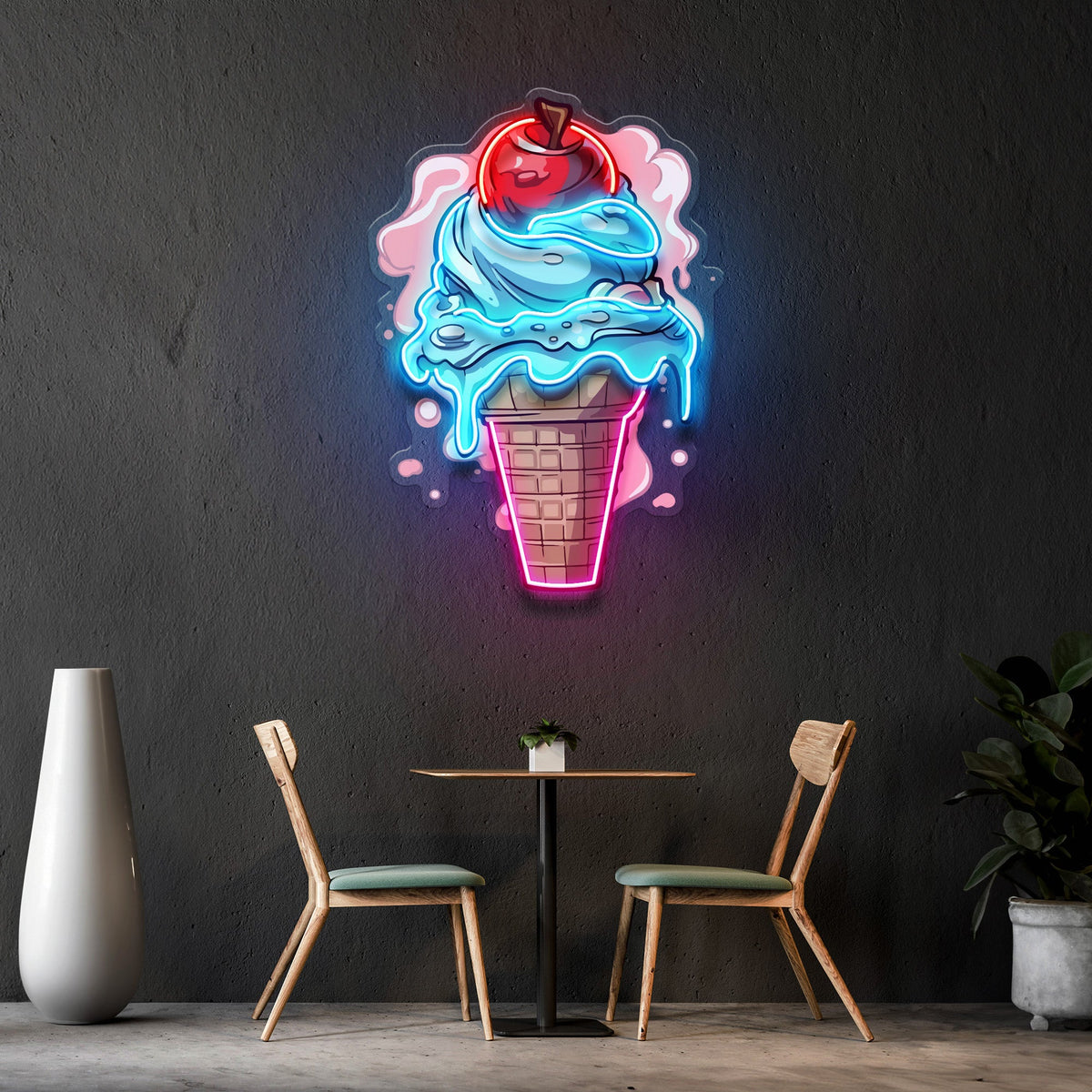 Cherry Ice Cream LED Neon Sign Light Pop Art