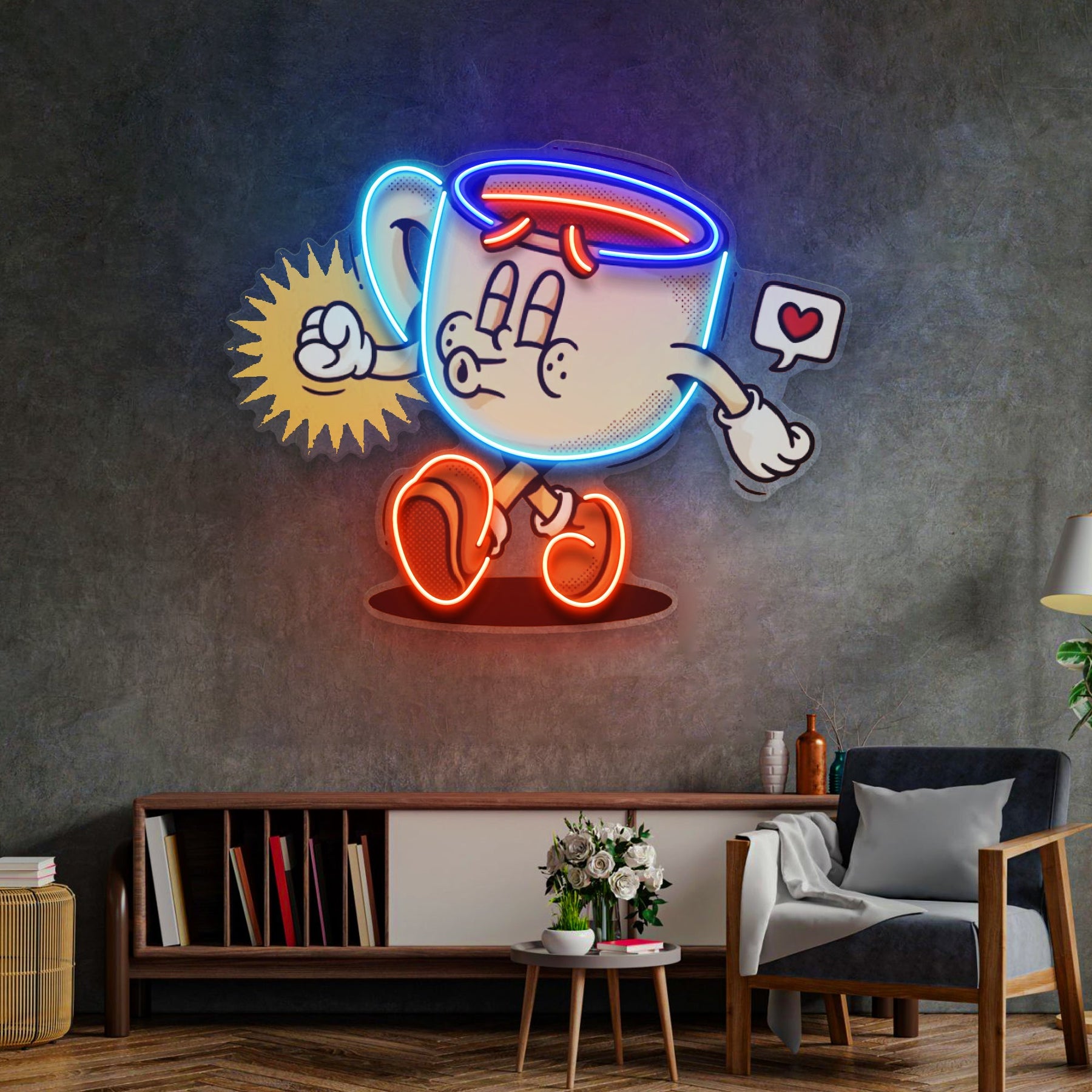 Coffee Cup Cute Trendy Retro LED Neon Sign Light Pop Art