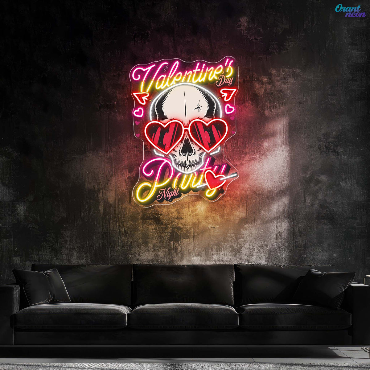 Love in the Skull of It: Valentine’s Glow Neon Sight Light Artwork