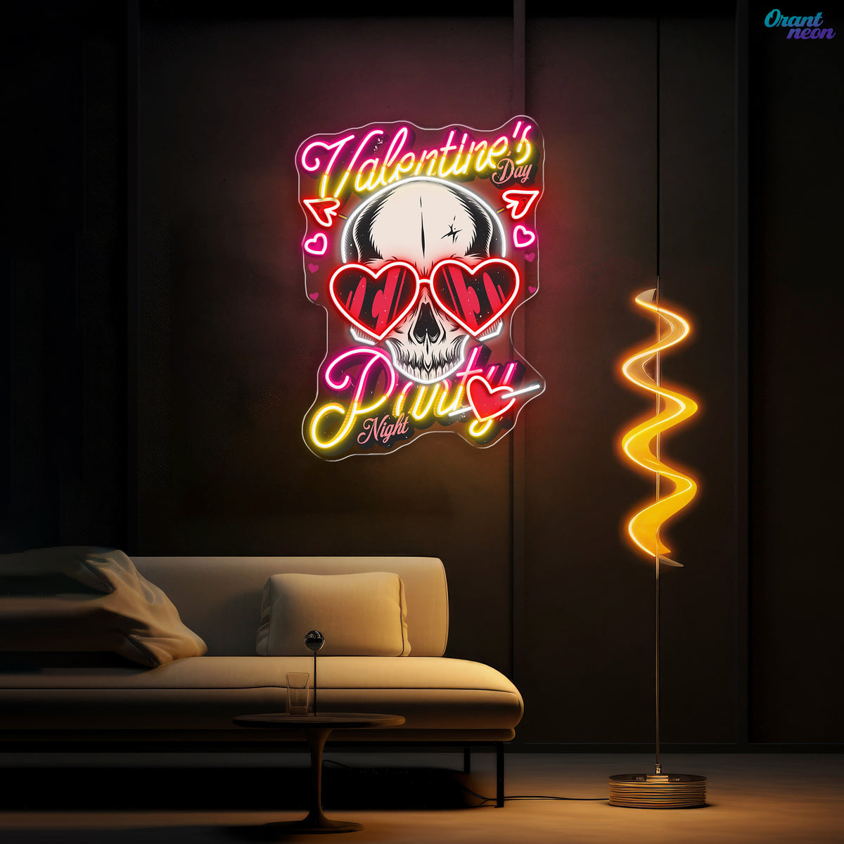 Love in the Skull of It: Valentine’s Glow Neon Sight Light Artwork