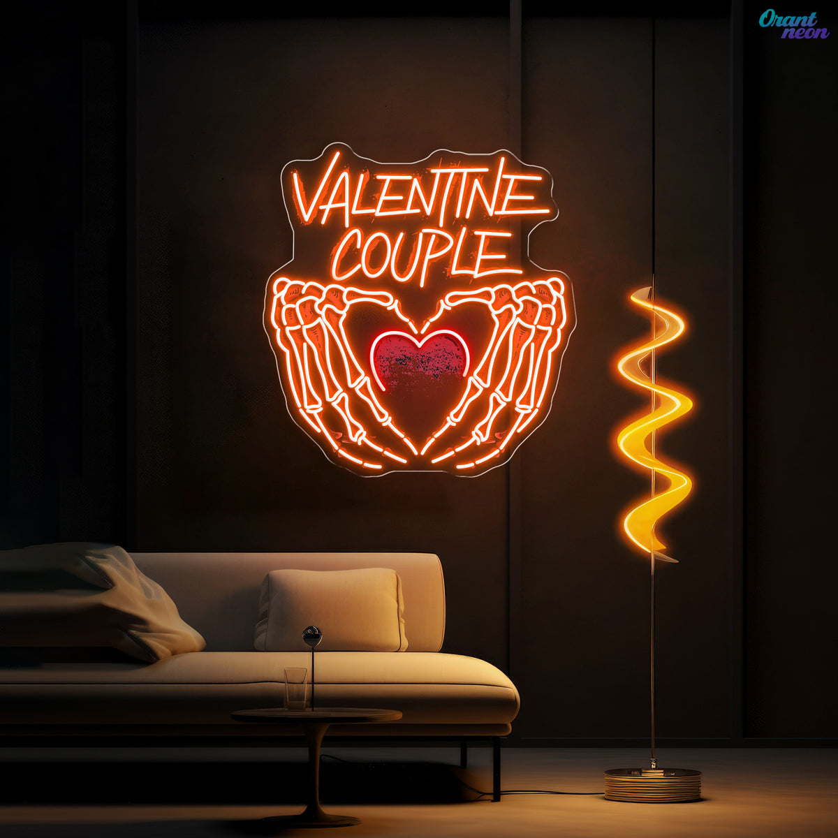 Skeleton Love: A Heart of Bones Best Gift For Valentine Neon Sight Light Artwork