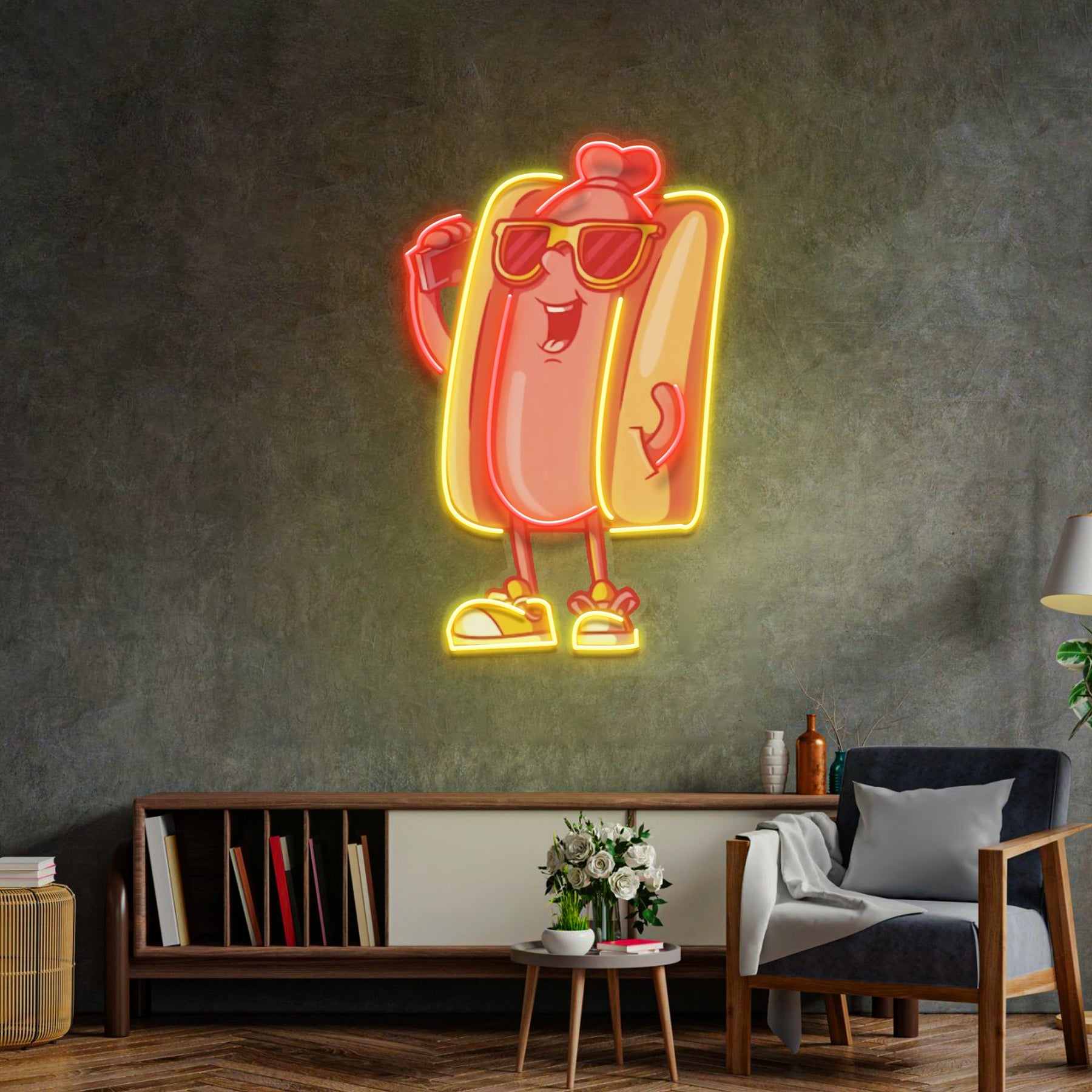 Cool Hot Dog LED Neon Sign Light Pop Art