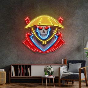 Dark Samurai Skull LED Neon Sign Light Pop Art