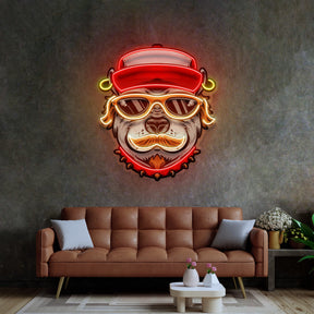 Dog Wearing Sunglasses LED Neon Sign Light Pop Art