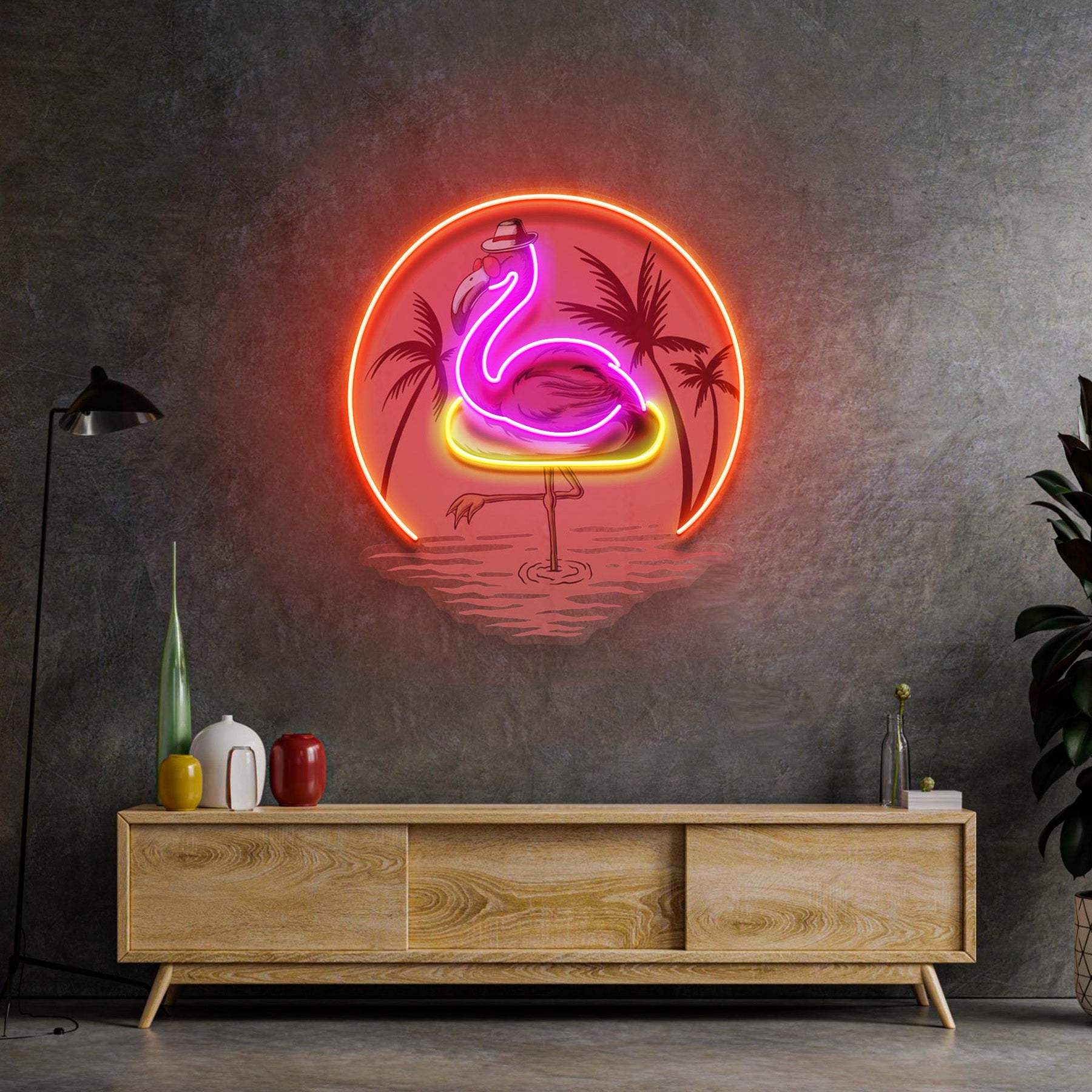 Flaming Summer LED Neon Sign Light Pop Art