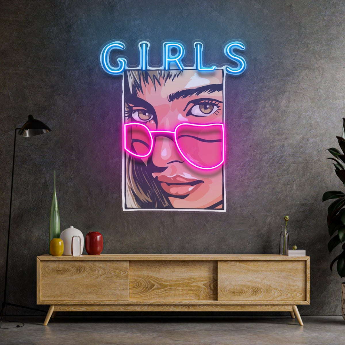 Girl in Sunglasses LED Neon Sign Light Pop Art