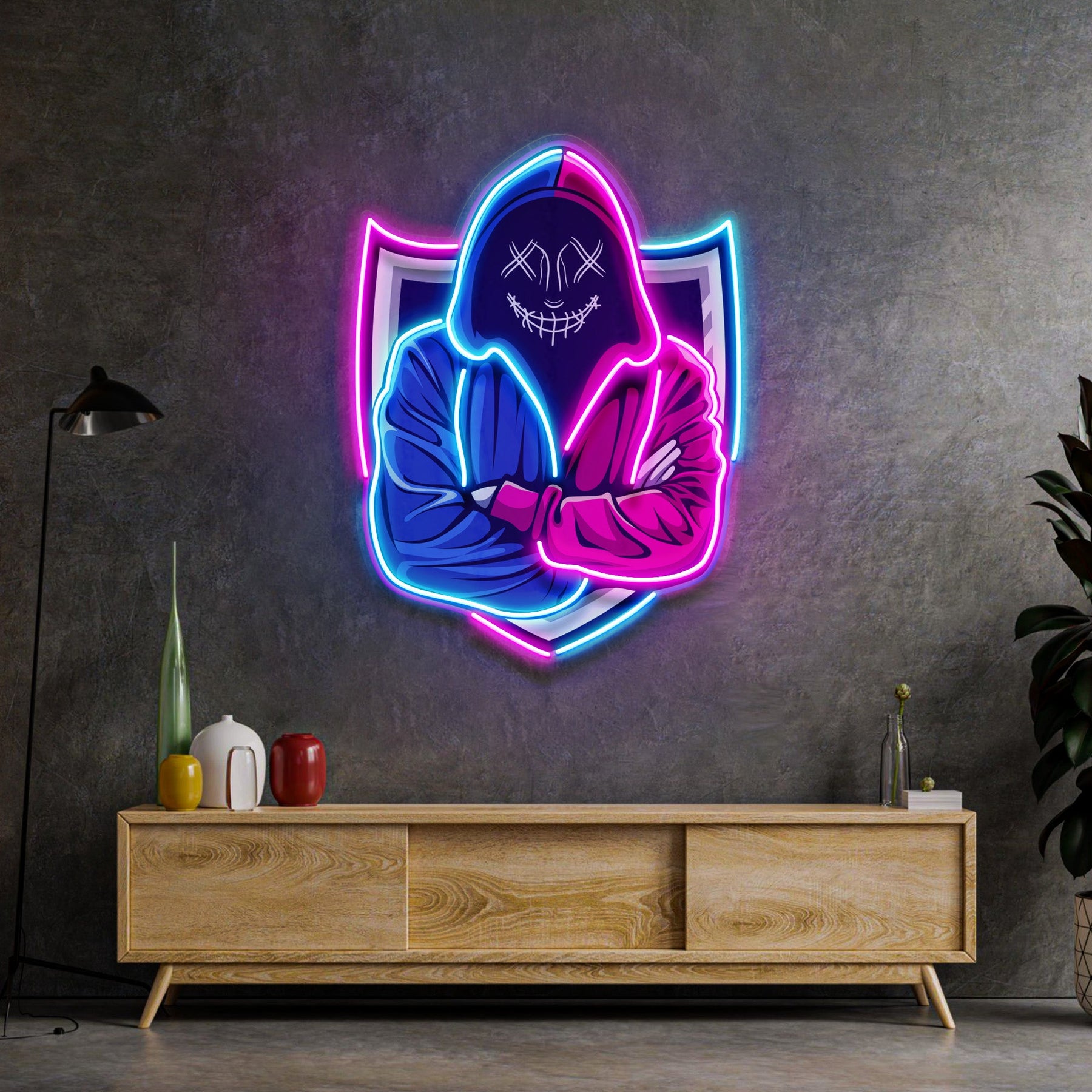 Hacker Mascot LED Neon Sign Light Pop Art