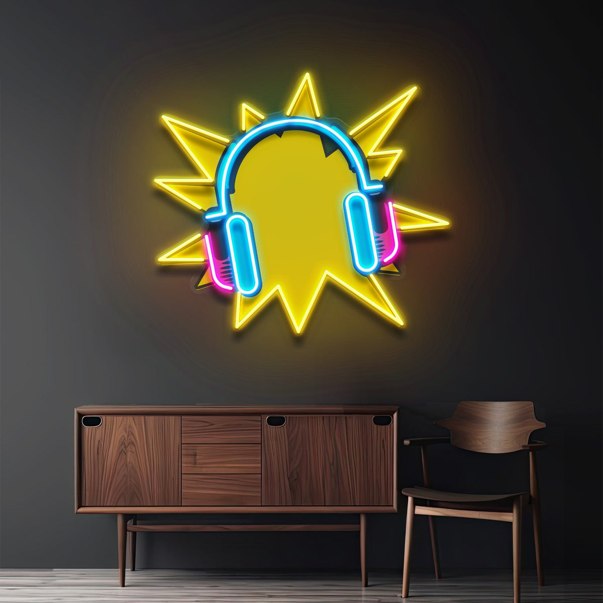 Headphone Pop Art LED Neon Sign Light Pop Art