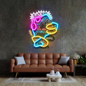Hungry Dinosour LED Neon Sign Light Pop Art